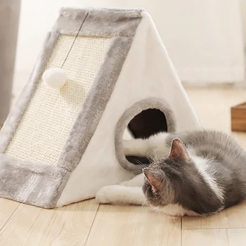 

1pc Cat Playing Tunnel Toy With Ball Cats Scratcher Boards Natural Caught Toy Small Cat Houses Cat Climbing Frame Kitten