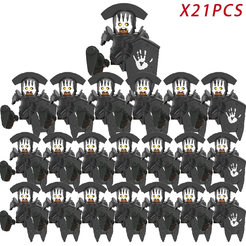 Medieval Fantasy Dwarf Warrior Leader Building Blocks Set