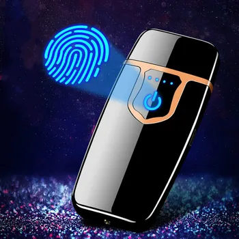 

Touch Screen Electronic Ignition Electric Hot Wire Windproof Charging Electric Lighter Ultra-Thin USB Charging Lighters kitchen