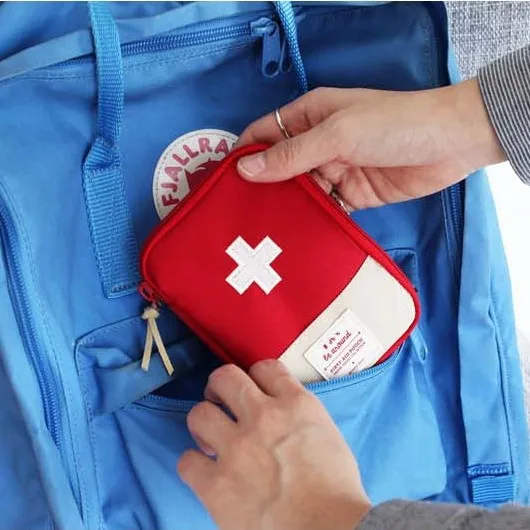 Красный синий портативный для путешествий Аптечка домашняя маленькая сумка для хранения медицинская коробка аварийный чехол для таблеток для выживания S/L