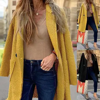 

Plus Size Women's Long Sleeve Coats ZANZEA Ladies Turn Down Collar Jackets 2019 Autumn Casual Overcoats Loose Pockets Outwear