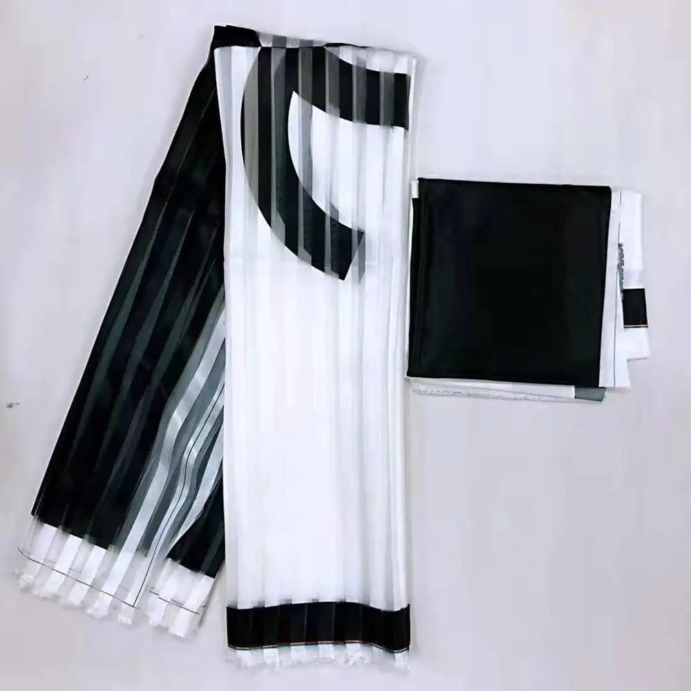 Модная африканская печатная органза лента ткань 4 ярдов матч 2 ярдов шелковая ткань Высокое качество Африканский Воск принты шелк последние