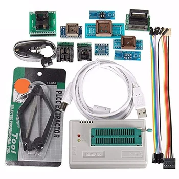 

TL866II Plus Professional Notebook Minipro USB Multifunction Programmer Kit Auto BIOS 10 Adapters Flash Motherboard Accessories