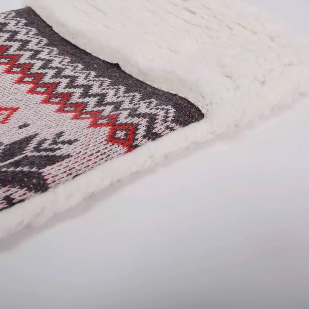 Free shipping Knitted Snowflake Christmas Stocking Sherpa Cuff Christmas tree decoration Fashionable socks