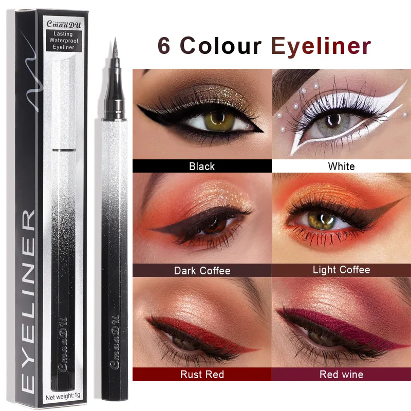 CmaaDu Eyeliner Stamp Matte Quick Dry Color Liquid Eyeliner Pen Pencil