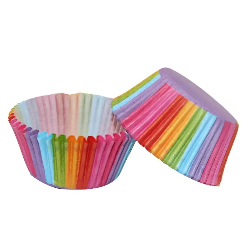 100Pcs Muffins Cupcake Wrappers Paper Cups Cases Home DIY Kitchen Baking Chocolate Decorating Tools Birthday Wedding Accessory