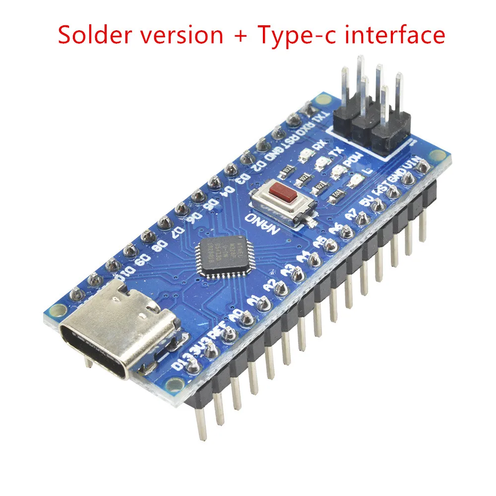 Welded Type-c Type-c/Micro USB интерфейс CH340 atmega328p NANO V3.0 3,0 ATMEGA328P-MU плата модуль небольшой чип версия сварки/без пайки DIY - Цвет: Welded Type-c