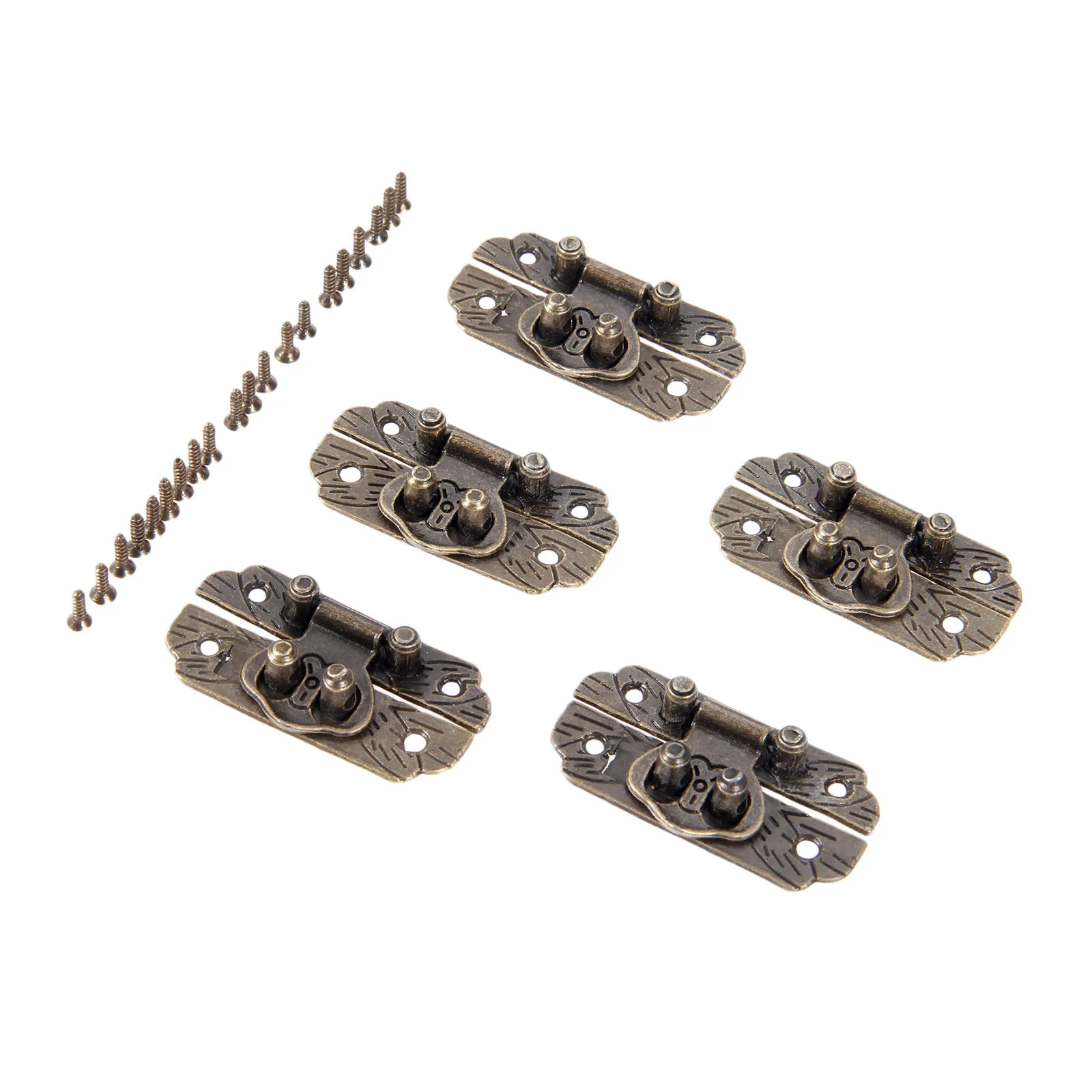 5pcs Latch Hasps with screws Antique Bronze Padlocks Zinc Alloy Buckle lock 25*48mm Jewelry Wooden Box Wine Case Retro hardware
