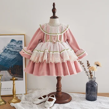 

Girls Spanish Dresses Summer Lotia Dress for Children Spain Baby Embroidery Ball Gown Little Girl Birthday Frock Boutique Outfit