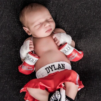 Puntelli per fotografia neonato Mini guanto da boxe di simulazione Guanti da bandiera da boxe per accessori decorati per foto di bambini