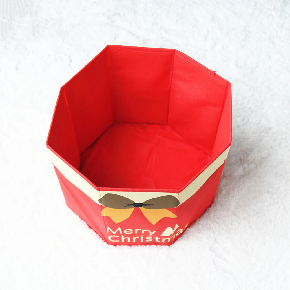 Folding Snowmen Base Box Xmas Tree Foot Cover Non-woven Storage Box Xmas Decor Multifunction Durable Christmas Tree Skirt Box