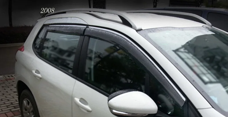 4 Piece Injection molding trim vent shade rain sun wind deflector window visor for Peugeot 2008 3008 4008 307 508