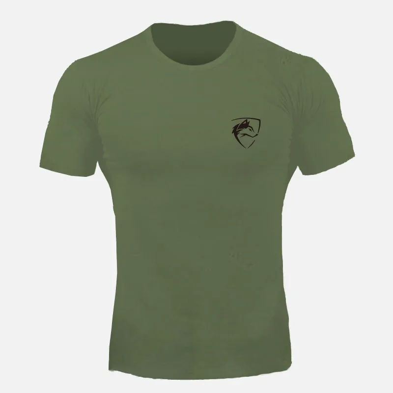 Новая брендовая одежда, облегающая хлопковая футболка, Мужская футболка для фитнеса, Мужская футболка с логотипом волка, Мужская футболка для фитнеса, летние футболки, топы