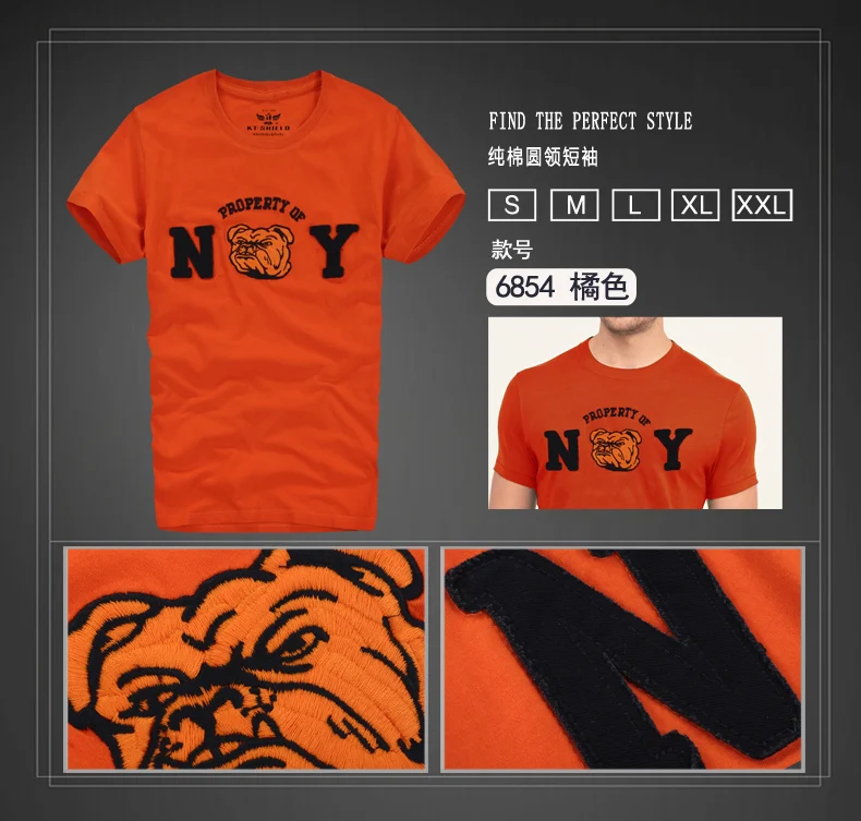 KT6854Orange Коллекция, Мужская футболка, хлопок, высокое качество, футболка, известный бренд, ограниченная серия, повседневные мужские футболки в стиле хип-хоп с принтом, футболка, топ - Цвет: KT6854Orange