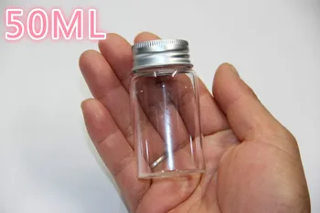 

50PCS 37*70mm 50ml Glass Bottles Wishing Bottle Glass Vial Bottle Storage Jars Empty Sample Storage Jars with Gold/Silver Cap