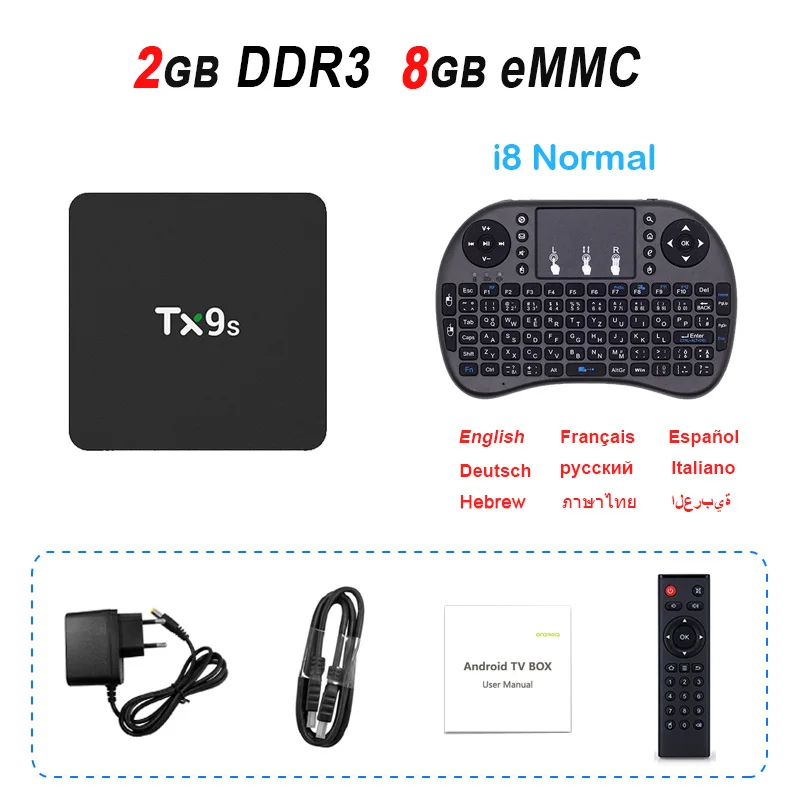 2GB 8GB i8normal TX9s Смарт ТВ приставка Amlogic S912 Восьмиядерный Android 7,1 ТВ приставка 2 Гб ОЗУ 8 Гб ПЗУ 2,4 ГГц Wifi 4K 1000M LAN медиаплеер телеприставка - Цвет: 2GB 8GB i8normal