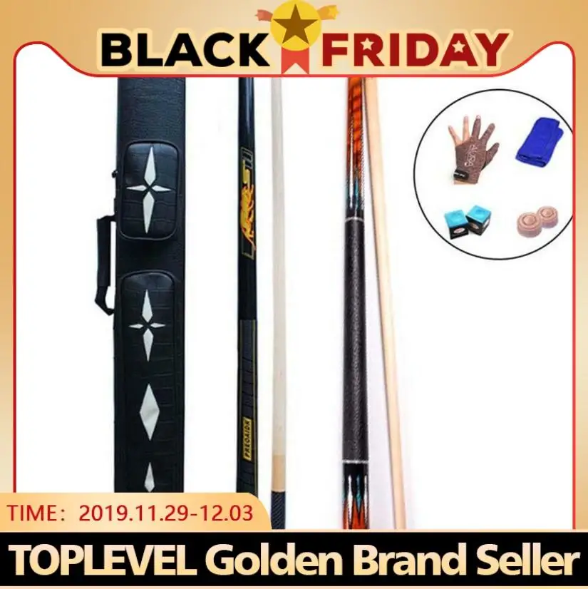 

3142 PREOAIDR 8K4 Billiard Pool Cues 11.5mm 12.75mm 10mm Tip 8 Pieces Wood Laminated Shaft 8K+S2 Punch&Jump Cue+Case+Glove+Chalk