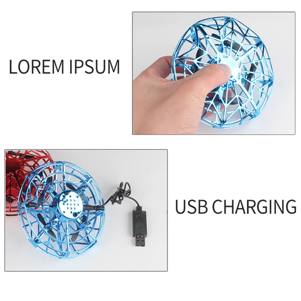 Hot Sale Mini Drone UFO Hand Operated RC Helicopter Quadrocopter Dron Infrared Induction Aircraft Flying Ball Toys For Kids 4.2