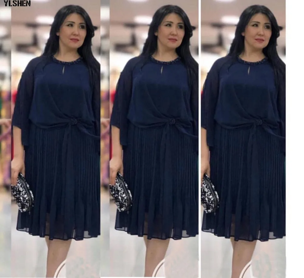 African Dresses For Women 2019 New Elegent Fashion Style African Dress Clothes Women Plus Size Knee-length Ankara Dresses L-3XL 03