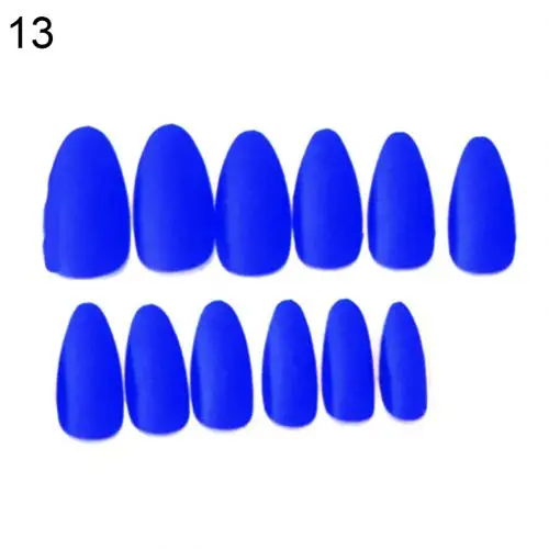 15 цветов 24 шт Матовый наконечник поддельные художественные ногти полное покрытие шлифовальные искусственные ногти - Цвет: 13