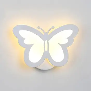 

LED Light Wall Lamp Acrylic Night Sconce 12W AC90-260V Butterfly Shape Indoor Bathroom Bedroom Living Room Hallway Decoration