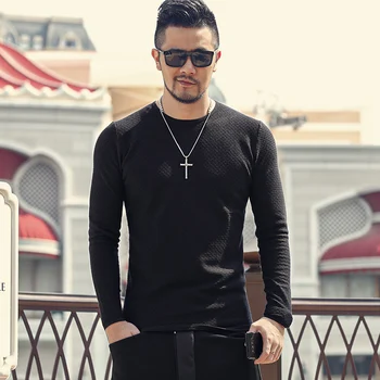 

Winter Sweaters Men Pullovers Knitwear Man Casual Crew Neck Knitted Sweaters Solid Slim Fit Mens Pullovers J818