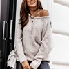 Plus Size 2021 Autumn Winter Long Sleeve Women Sweaters Pullovers Loose Oversized Sexy O-Neck Knitted Warm Sweater Woman Jumper 4