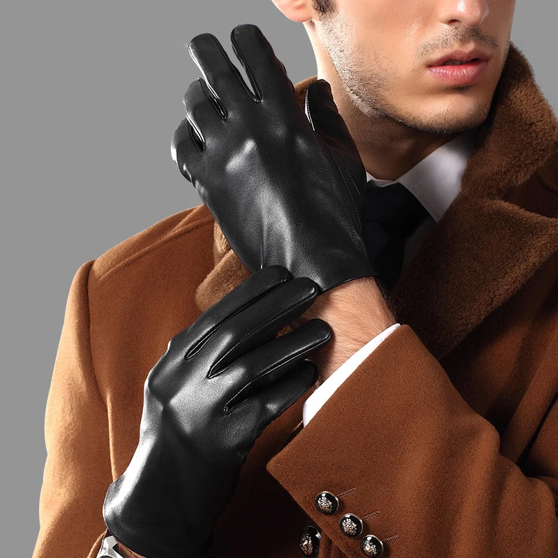 

Man's Real Leather Gloves Thin Spring Autumn Driving Sheepskin Gloves Male Unlined Fashion Simple Free Shipping TE0625A