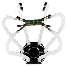 Паяльная станция с шестью гибкими рукоятками, металлическое основание, инструмент для пайки, 6 паек, тиски, алюминиевая база, хобби, нож для пайки