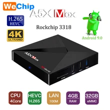 A5X MAX 4 ГБ 32 ГБ RK3318 четырехъядерный Android 9,0 tv Box 100M 4K HD H.265 2,4G Wifi 3 USB медиаплеер PK X96 mini TX3 mini H96 max