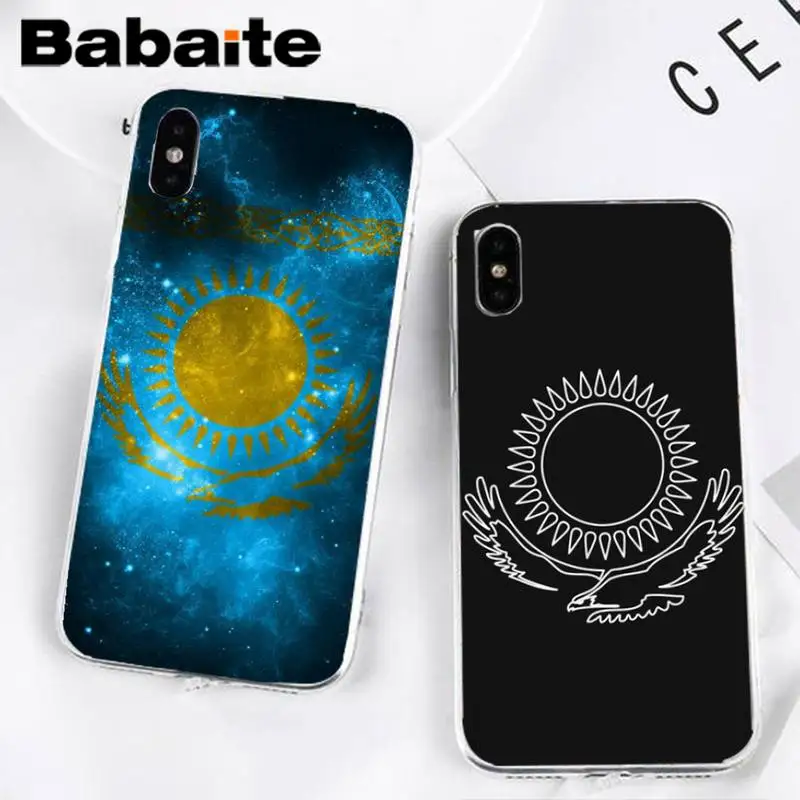 Babaite Казахстан флаг Мягкий Чехол для мобильного телефона чехол iPhone 8 7 6 6S Plus X XS