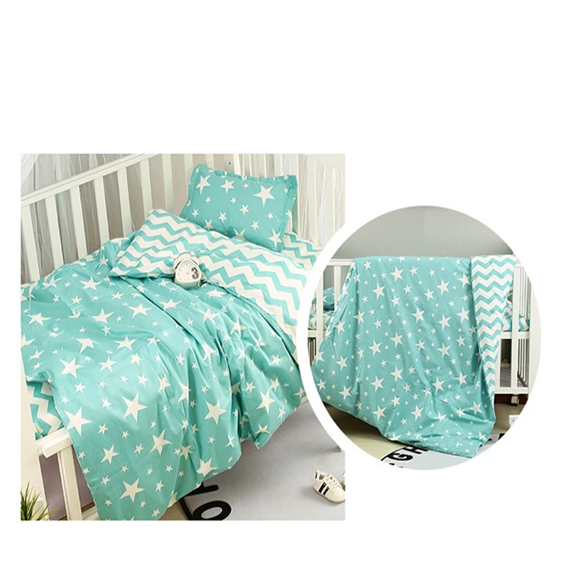 3pcs/set Baby Bedding Set Boys Girls Newborns Crib Bedding Linens Kit Including Baby Bed Sheet Quilt Duvet Cover Pillowcase