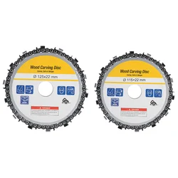 Disco chain do moedor 5 Polegada serras de corrente redondas para trabalhar madeira placa de lâmina ângulo de alta velocidade moagem ferramenta de escultura 4.5 Polegada