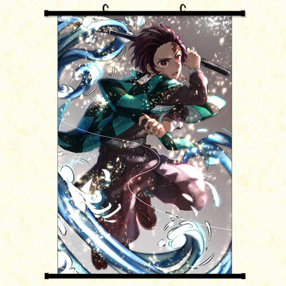 Demon Slayer фигурка аниме Kimetsu no Yaiba Kamado Tanjirou Kamado Nezuko постер фигурка для мальчиков и девочек домашний декор Figma подарок - Цвет: 40X60cm