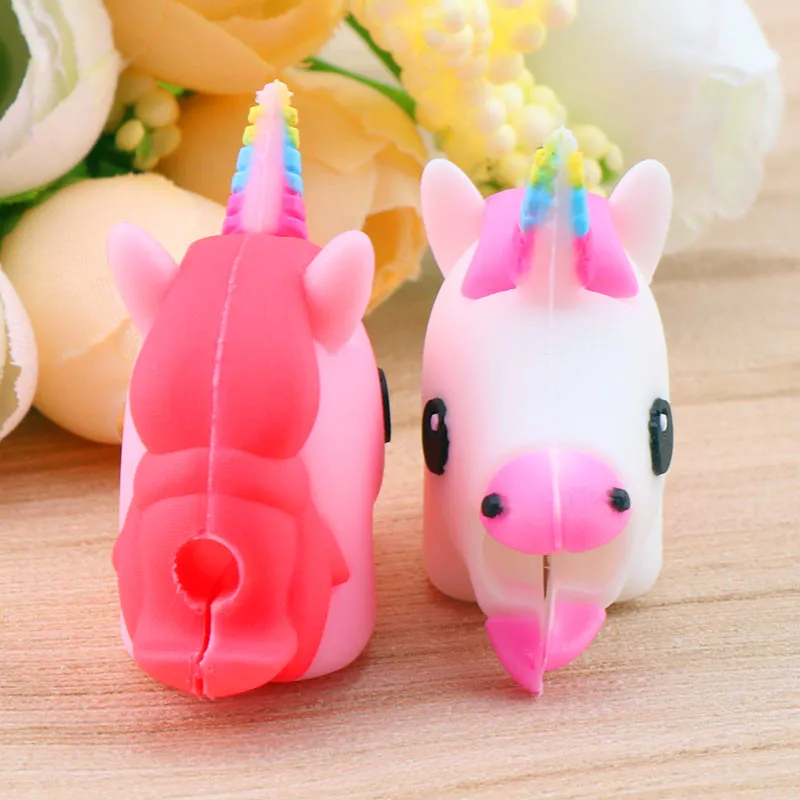 Мультфильм Единорог кабель укуса протектор держатель Анти-разрыв Kawaii милый для iPhone кабель Забавный Органайзер намотки