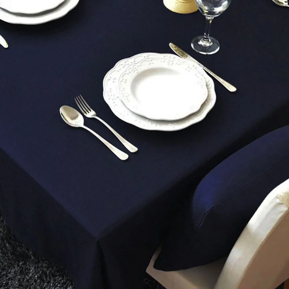 Lychee Solid Color Lace Table Cloth Simple Rectangle Table Cover Home Wedding Birthday Party Tablecloth