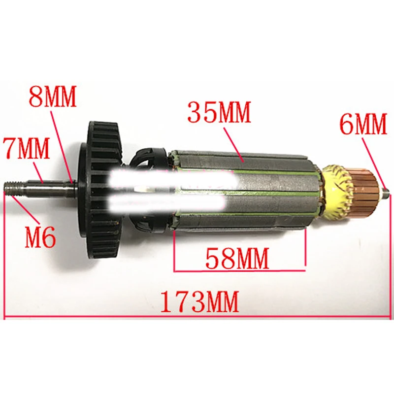 

AC220-230V Armature Rotor Anchor Replace for Metabo 10-125 W10-125 Angle Grinder Rotor Power Tool Repair Spare Parts