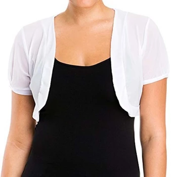 

Fashion Women Chiffon Short Sleeve Solid Open Front Cardigan Tops Summer Sun Resistant Short Shawl