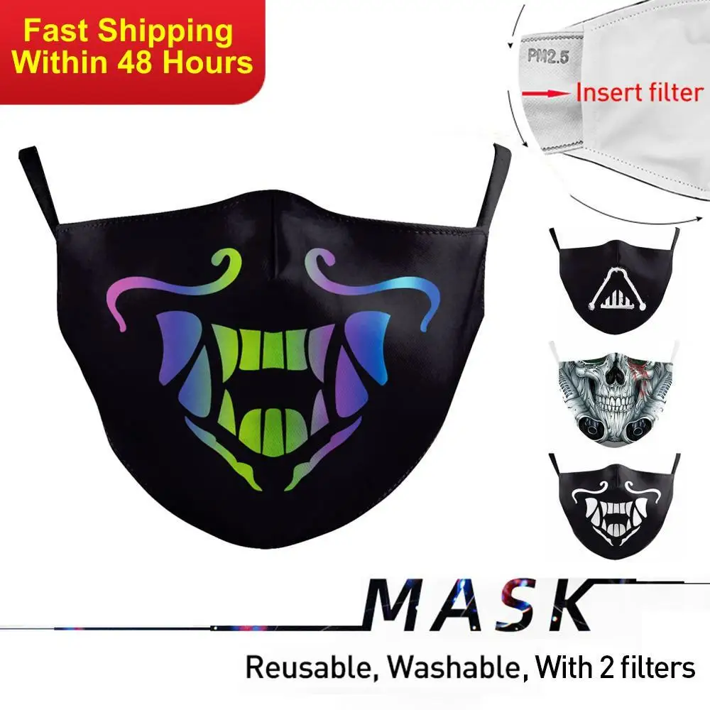 Zawaland Fashion Superhero Mouth Mask Washable Skull Face Reusable Fabric Mouth-Muffle 3D Print Unisex | Аксессуары для одежды