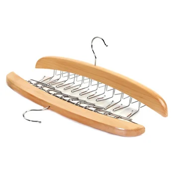 

2pcs Tie Hanger Solid Wood 12 Hooks Clothes Rack for Cabinet Cupboard