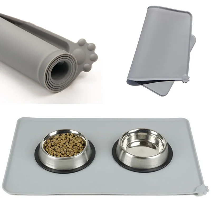 Tapete impermeable para mascotas, bandeja de silicona para alimentos de mascotas, cuenco para beber, esterilla para alimentación de perro y gato, Mantel Individual de lavado fácil, EJ892983