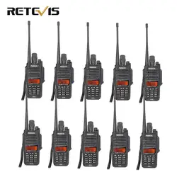 10 шт IP67 Водонепроницаемый рация Retevis RT6 УКВ Dual Band 5 W 128CH 1800 mAh сканирования FM профессиональной двухстороннее радио + кабель