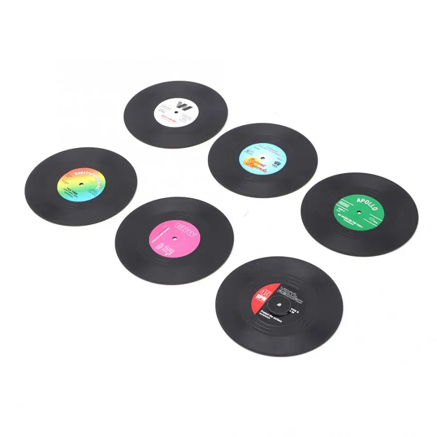 Бытовая Ретро круглая Запись CD форма подстаканник стол кофе напиток чашка коврик подстилка Декор Жаростойкие Простые Подставки для напитков