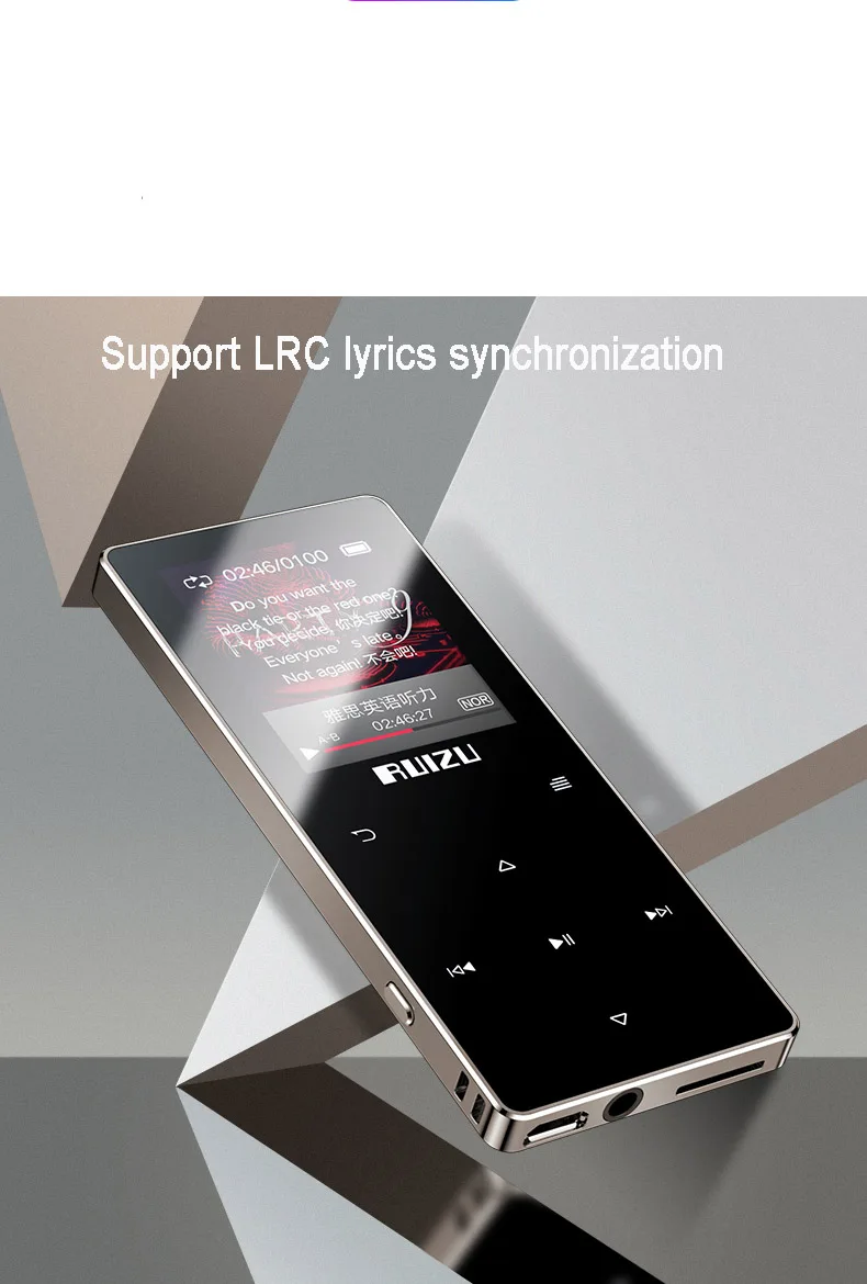 Ruizu D28 Bluetooth MP3 музыкальный плеер со встроенным динамиком ультра тонкий портативный Walkman электронная радио видео