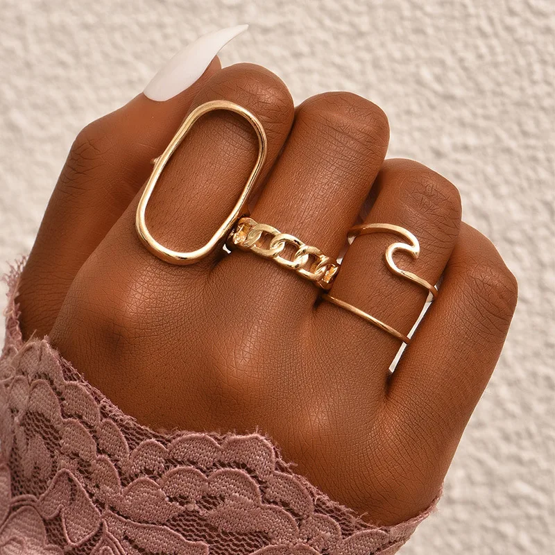 Women Ring Set Bohemian Fashion Jewelry Matching Rings Couple Gift