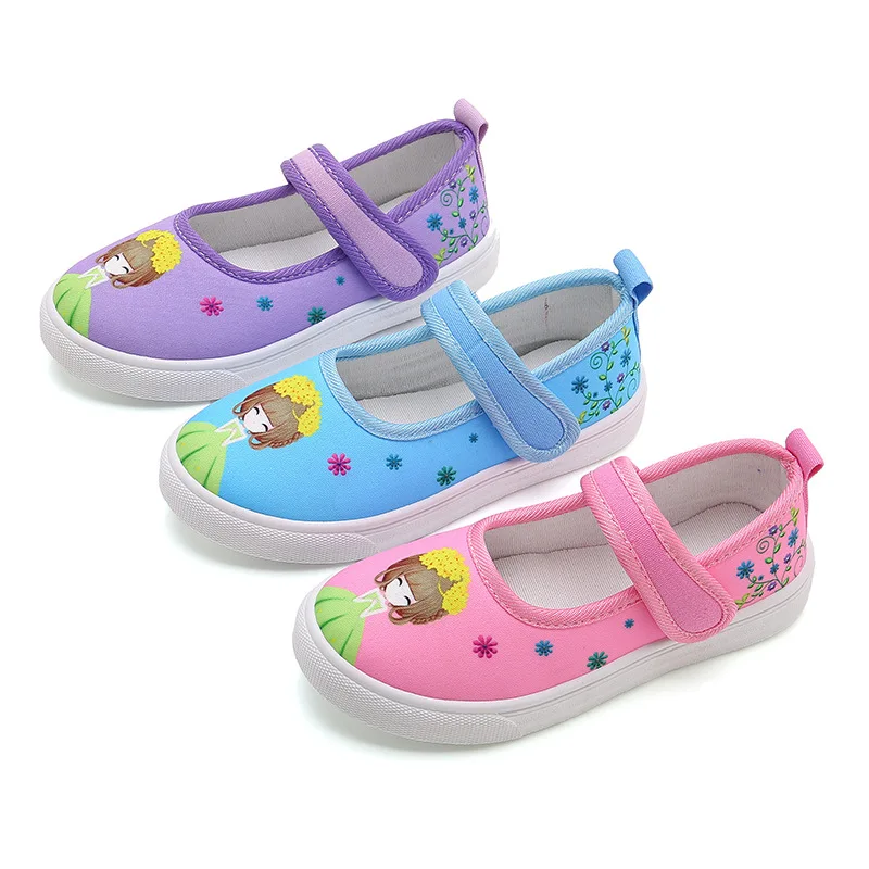 

Cartoon printed Girls Canvas Shoes Kids Sneakers Canvas Shoes for Student School Girls Casual Shoes Soft bottom 3T 4T 5T 6T-15T