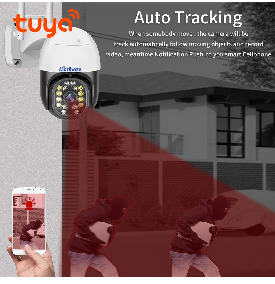 Fangoso programa Conmoción Cámara de seguridad Tuya para exteriores, dispositivo IP de 1080P con WIFI,  seguimiento automático, IA, detección de personas, funciona con Googole,  Alexa, PTZ|Cámaras de vigilancia| - AliExpress