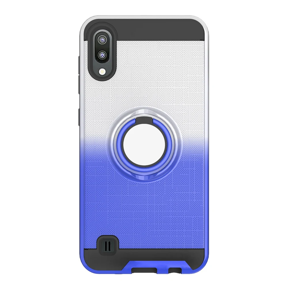 10pcs/lot Gradient TPU+PC 2 in 1 Back Case For Samsung A10E A20E A10S A20S A30S A505 A50S M10 M20 M30 360 Rotating Magnetic Ring