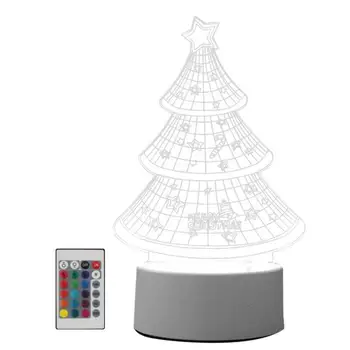 

Xmas Tree Shape 3D LED Night Light Remote Control Kitty Creative Acrylic Novelty Intelligence Touch Sensor Home Lamp