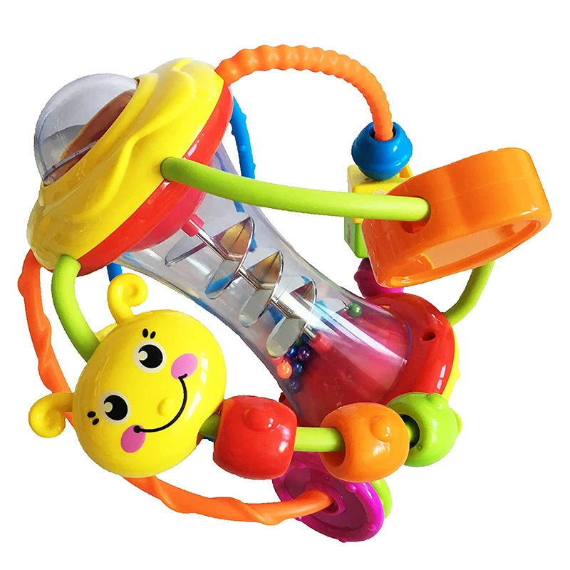

Interactive Ball Toy for Baby 6 months Baby Rattle Clack and Slide Activity Ball Toys for Infants Early Learning Educational Toy